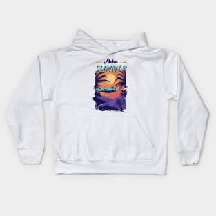 Aloha Summer Retro Vintage Art Kids Hoodie